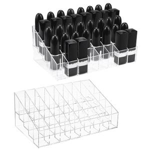 Hedume 2 Pack Lipstick & Makeup Organizer, 40 Slot Acrylic Cosmetic Display Case for Lipstick, Brushes, Bottles