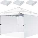 Acepic Canopy Sidewalls for 10x10 Pop Up Canopy Frame, Waterproof UV Protection Material for Outdoor Events, Courtyard, Vendor Booths (White, 3 PCS Sidewalls Only)