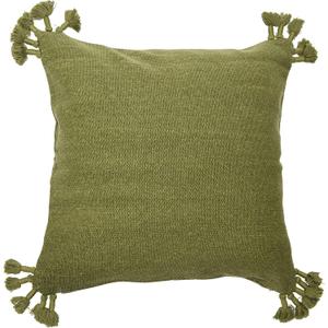20" Square Canvas Pillow Cover with Tassels