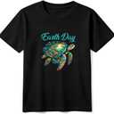 HELLO MEOW Earth Day Shirts for Kids: Cute Planet Earth Crewneck Cotton T-Shirt for Toddler Boys & Girls 110/56