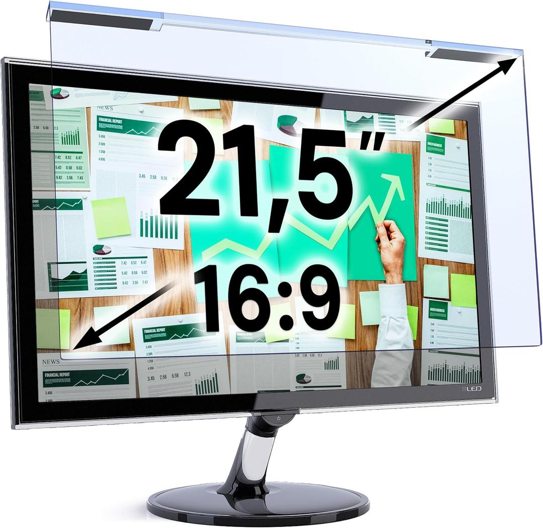 VINTEZ Blue Light Screen Protector for 21.5 Inch Computer Monitor and Laptop Anti-UV Blue Light Blocking Film for Desktop PC, Eye Protection Filter, 19.3" x 11.3", 1 Pack