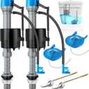 Saillong 3 Inch Universal Toilet Fill Valve Replacement Kit with 3 Inch Flapper, Fill Valve, Front Mount Toilet Flush Brass Handle, Adjustable Water Level, Quiet, Easy to Install(2 Sets,Blue)