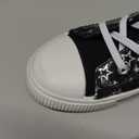 EUXTERPA Kids High Top Shoes Toddler Canvas Sneakers Boys Girls Casual Walking Sports Shoe, 3 Big Kid, Black Sliver Star