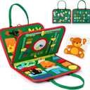 Hooku Busy Board for 1 Year Old, Montessori Sensory Toys for Toddlers 1-3, Fine Motor Travel Toys, Toddler Learning Activities, Birthday Gifts for Baby Boy Girl