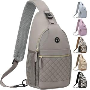 Vankor Small Crossbody Purses Bags for Women Men Travel, Chest Sling Bag Women Casual Cross Body Bag for Woman Sling Backpack Grey