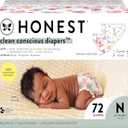 The Honest Company Clean Conscious Diapers for Sensitive Skin | Hypoallergenic, Fragrance Free | Girl Prints | Club Box, Size Newborn, 72 Count (Prints May Temporarily Vary) (Rose Blossom + Tutu Cute)
