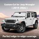 EcoNour Windshield Sunshade Compatible for Jeep Wrangler 2019-2024 2025 2026, Sun Visor for Front Windshield & Window Sun Shade Cover, UV Heat Blocker & Protector, Car Accessories