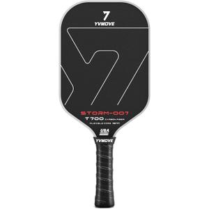 Pickleball Paddle with T700 Raw Carbon Fiber Surface & 16mm STR-Core Power Polymer Core, Premium Pickle Ball Racket Designed for Ultimate Spin & Consistency, USAPA Approved (Pure Black)
