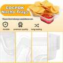 100 PCS Nacho Trays Disposable,6x5 inches Nacho Tray,Clear Plastic Nacho Containers,2 Compartment Food Tray,12 Oz Nacho Cheese Trays,Concession Stand Supplies,Movie Night Snack Trays for Kids
