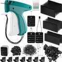 Chumia 3576 Pcs Tagging Gun Clothes Garment Tag Attacher Kit with Needles Standard Plastic Barbs Fasteners Hang Label Strings Gourd Safety Pins Retail Price Size Label for Warehouse(Black)