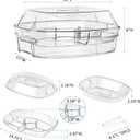 Ice Chilled Party Platter - 15'' Divided Serving Tray with Lid and 4 Compartments, Clear Fruit Trays for Serving for Party, Ideal Cold Chilled Serving Trays for Parties, Shrimp Cocktail, Etc