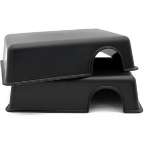 Reptile Hide Box Snake Hide Feel Secure and Safe, Gecko Hide (Black, Large 2 Pcs)