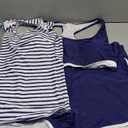 Aleumdr Womens Athletic 3 Piece Tankini Swimsuits with Shorts Swim Tank Tops with Sports Bra and Boyshorts Bathing Suits (20 Plus, Stripe)