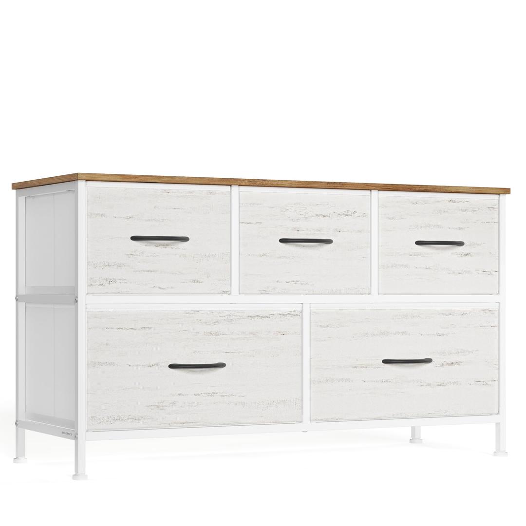 SONGMICS Dresser for Bedroom, Wide Dresser with 5 Fabric Drawers