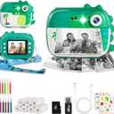 Kids Camera Instant Print,Children Digital Camera Toys with HD Video for Kids Aged 3-12,Christmas Birthday Festival Present for Girls Boys,with 7 Rolls Instant Paper,M3 (Green Dinosaur)