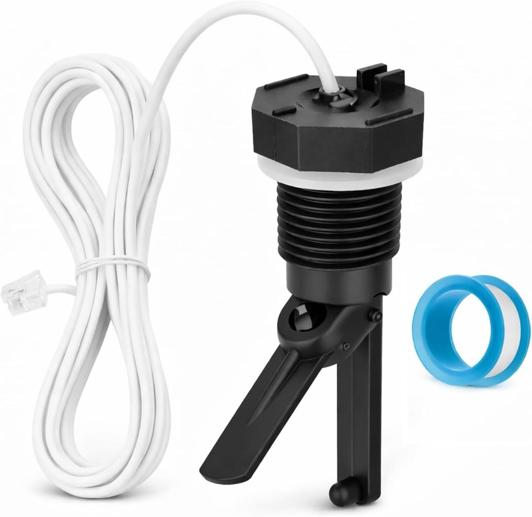 GLX-FLO-RP Pool Flow Switch Assembly Compatible with Hayward Goldline Aqua Rite Salt Chlorine Generator System, Flow Sensor with 15ft Cable (Plastic Probe)