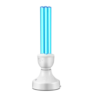 25 Watt UV Light, UVC Lamp with E27 Base and Remote Control and UV Protection Glasses, UVC Light Bulb for Basement/Bedroom/Kitchen(Ozone Free)