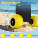 Never Flat Heavy Duty Beach Wagon – 13" Solid TPU Wheels, 352 lbs Capacity,Foldable Aluminum Wagon Dolly Buggy,Quick Fold,Adjustable Handle,All-Terrain Cart for Sand,Camping, Fishing & Outdoor,Yellow