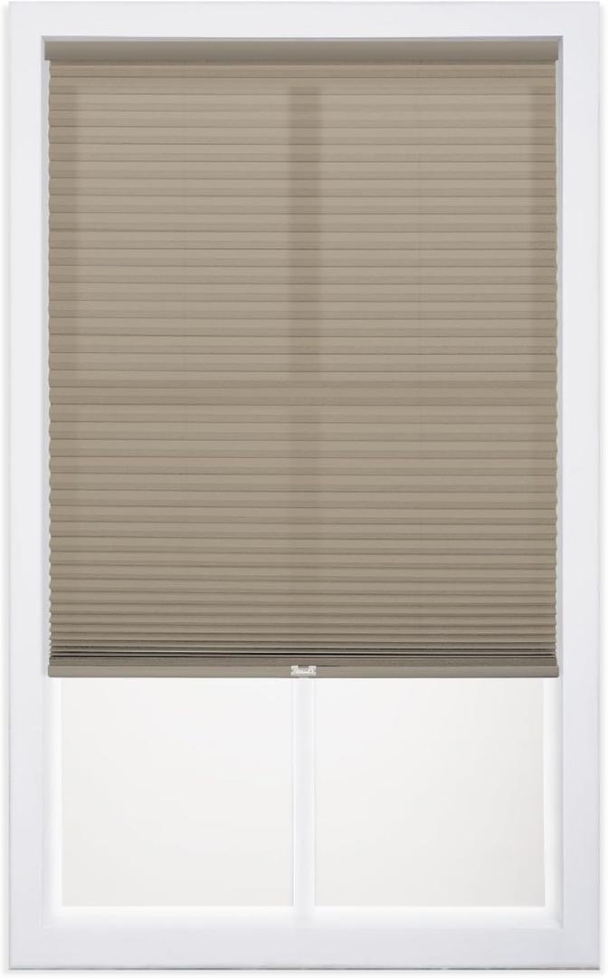 DEZ FURNISHINGS Cordless 1" Light Filtering Cellular Shade, 35"W x 72"H, Linen