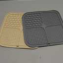 2 Pack Lick Mat for Dogs,Cats,Upgraded 8.58.5 inches Licking Mats with Suction Cups,Slow Feeder Licking Pad for Anxiety Relief and Boredom Reducer,Suitable for Dog Training Set 2 (Gray & Beige)