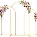 Pureegg Wedding Arch Backdrop Stand Set of 3 (7.2FT, 6.6FT, 6FT) - Stable Freestanding Gold Balloon Arch Stand, Easy Assembly & Reusable, Sturdy Metal Frame for Wedding, Baby Shower, Birthday