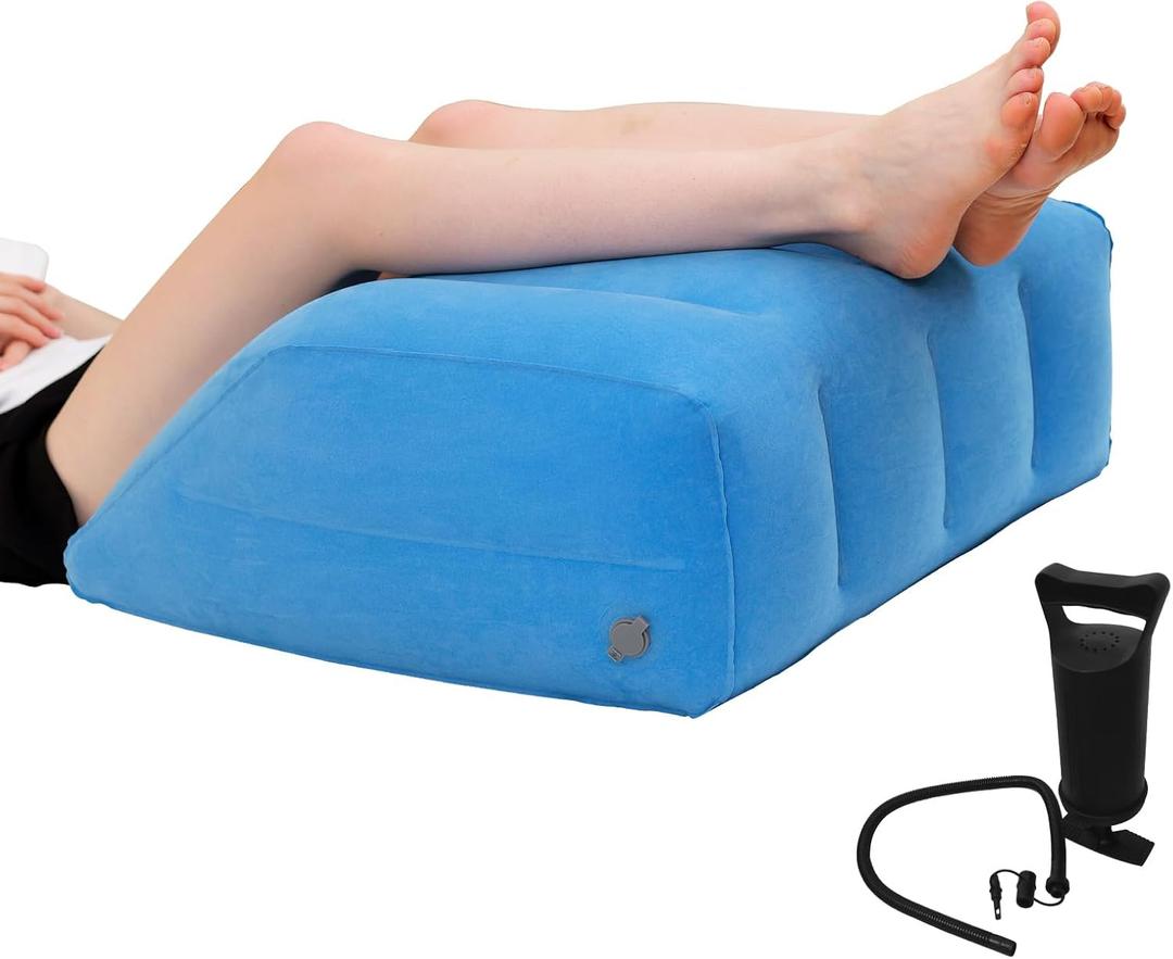 Inflatable Leg Elevation Wedge  Portable Support for Sleeping, Pregnancy, Injury & Surgery Recovery, Improves Circulation and Reduces Swelling (Trapezoid_22.4"x 24"x 10.6")