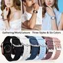 6 Pack Silicone Bands Compatible with Apple Watch Band 38mm 40mm 41mm 42mm 44mm 45mm 49mm Women, Slim Lace+ Flower Engraved Sport Strap Soft Replacement Wristbands for iWatch Series 8/7/SE/6/5/4/3/2/1