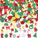 SEPGLITTER Christmas Foam Stickers, 600Pcs Christmas Glitter Santa Claus Snowman Elk Snowflake Self-Adhesive Foam Stickers for Kids Winter Christmas Party Favors DIY Crafts Decorations