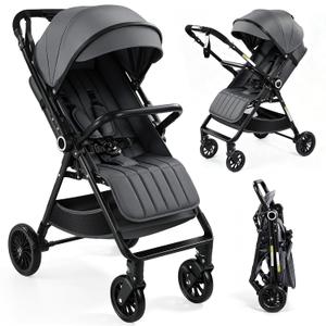 Firstness Lightweight Stroller for Toddlers Baby Foldable Stroller, Grey