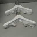 Nature Smile Kids Baby Children Toddler Wooden Shirt Coat Hangers with Notches and Anti-Rust Chrome Hook Pack of 10 (White)