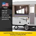 Stromberg Carlson AM-250 Lend-A-Hand Mini Assist Rail - RV Railing for Steps, RV Hand Rail & Folding Handle Entry Door Grab Bar, Travel Trailer Door Handle, RV Grab Handle, White, 22", Extends 10"
