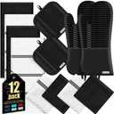 Oven Mitts Kitchen Towels and Dishcloths with Pot Holders Sets, Oven Gloves Hot Pads 500°F Heat Resistant with Silicone Grip, Include 2 Cooking Gloves/2 Potholders/4 Kitchen Towels/4 Dish Towels