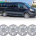 Hubcap Wheel Covers for 2015-2026 Ford Transit 150 250 350 350HD ABS Hubcap Replacement Set of 4, 17 inch Silver