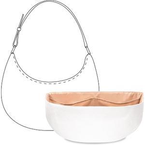 Purse Organizer Insert for Moon-Shaped Handbags (Medium) Compatible with CELINE Ava Medium | Lightweight Slim Curved Bottom Liner Size 14 (8.7" L x 3.9" H x 1.4" D)