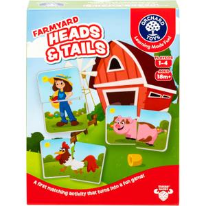 2 x Orchard Toys, Farmyard Heads & Tails Game - New Art, A First Matching Activity That Develops Into a Fun Game, 24 Updated Chunky Cards, Age 18 Months+, 1-4 Players