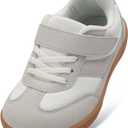 Kxsoi Toddler Shoes Baby Boy Shoes Toddler Boy Sneakers Zero Drop Minimalist Sneakers for Girls Boys Kids Baby Girls Footwear Kids Footwear White/Grey Size 8