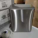 Glad Slim Bathroom Trash Can - Small Garbage Pail with Soft Close Lid & Step Foot Pedal | Narrow Stainless Steel Waste Basket with Removable Inner Bucket, 2.6 Gallon