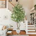 7.9 Feet Artificial Olive Tree with Lush Leafy Foliage in Large Decoration Planter Faux Fake Plants for Home Office Decor Suitable for Indoor Outdoor Use