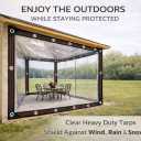 Clear Tarp with Grommets, 14Mil PVC Clear Plastic Tarps Heavy Duty Waterproof, for Vinyl Patio Enclosure, Patio Plastic Porch Enclosures for Winter and Chicken Coop Cover(8 * 10ft)