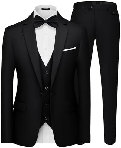 Boys Suit Kids 4 Piece Tuxedo Suit Set for Teen Boys Formal Dresswear ,18Y, Black