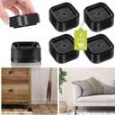 4 Pack Furniture Risers 1 Inch, Adjustable Bed Risers Heavy Duty for Table Desk Couch Chair Sofa Cabinet Bed Legs Dorm, Square Stackable Bed Raisers Blocks Lift Height 1", 2" or 3", Black