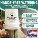Poultry Pro Chicken Waterer - DIY Poultry Waterer 5 Gallon Bucket for Coop, Hands Free Gravity Feeder for Chickens, Ducks, Pigeons & Birds, Fits All Standard 5 Gallon Buckets (Bucket NOT Included)