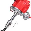 HEI Distributor Module Replacement For Ford 351M 351C 400 429 460 65,000 KV Coil 7500 RPM Ignition Distributor with Cap and Rotor Replace 1046013, PE332U, JM6506BL Red