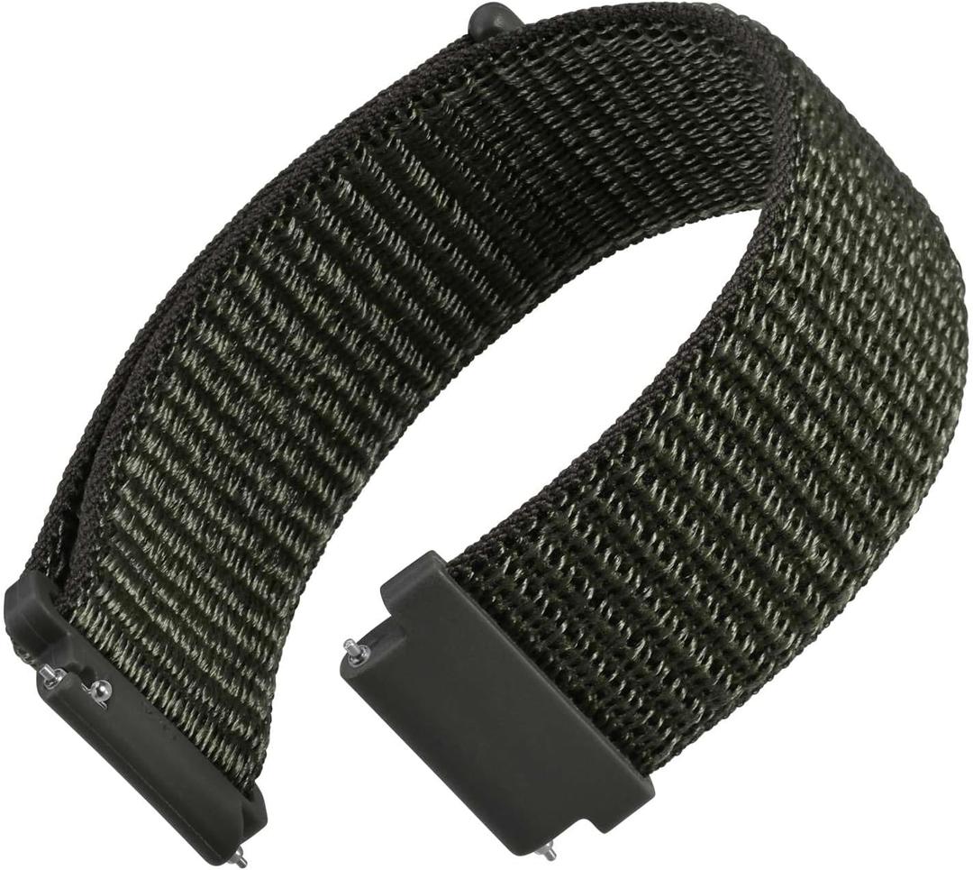 WOCCI 18mm Adjustable Nylon Watch Band, Quick Release Sport Loop Strap (Army Green)