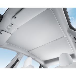 Car Glass Roof Sunshade for Tesla Model Y 2020-2024 Upgrade Ice Crystal Foldable Sunroof Shade Sunshades Heat Insulation Cover Roof Window UV Protection (2PCS/Beige)