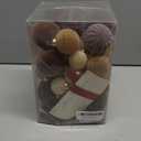 42PCS Velvet Christmas Ball Ornaments, Flocked Vintage Rustic Farmhouse Baubles in Assorted Sizes for Xmas Tree Decorations, Hanging Ornaments for Home, Party & Wedding Décor (Brown, Beige, White)