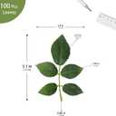 100 Pcs Artificial Flowers Green Leaf Bulk Faux Greenery Silk Fake Rose Leaves Bouquet Garland Wreath Floral Arrangement Supplie DIY Craft (1 Stem with 5 Medium-Leaf Green)