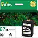 67XL Black Ink Cartridge Replacement for HP 67 67 XL High Yield Work for DeskJet 2700 2700e 4155e Envy Pro 6452 6458 Envy 6055 6055e Printer (1 Black)