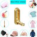 Foldable Towel Hooks for Bathroom 4 Pack,Wall Hooks for Hanging Heavy Duty Coat Robe Purse Foldable Hooks Storage Solution for Bathroom,Closet,Entryway,Pool and Kitchen (4, Brushed Gold)
