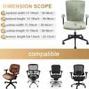 Tallew 4 Pcs Office Chair Covers Set Computer Universal Protective Stretchable Chair Seat Covers Desk Armrest Slipcovers Pads Office Cushion Backrest for Rotating(Bean Green)